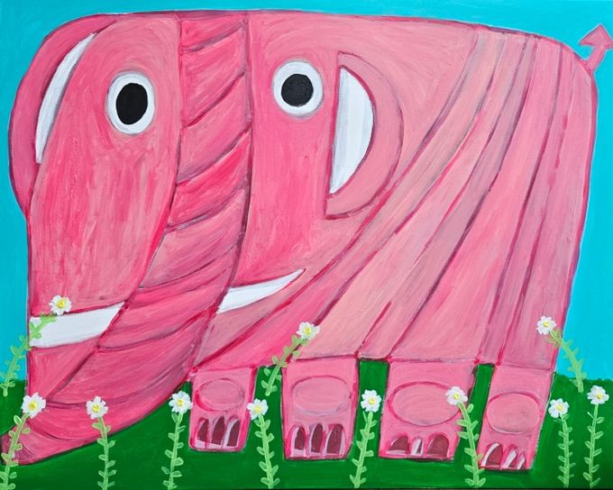 제34회 대한민국 장애인 미술대전 특선 김용원 학생 ‘꽃밭의 코끼리’ 작품