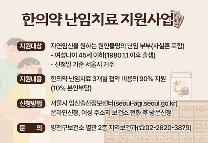 양천구, 한의약 난임치료 지원사업 안내 이미지