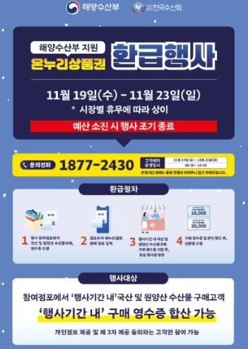 2025년 11월 수산물 온누리상품권 환급행사 진행
